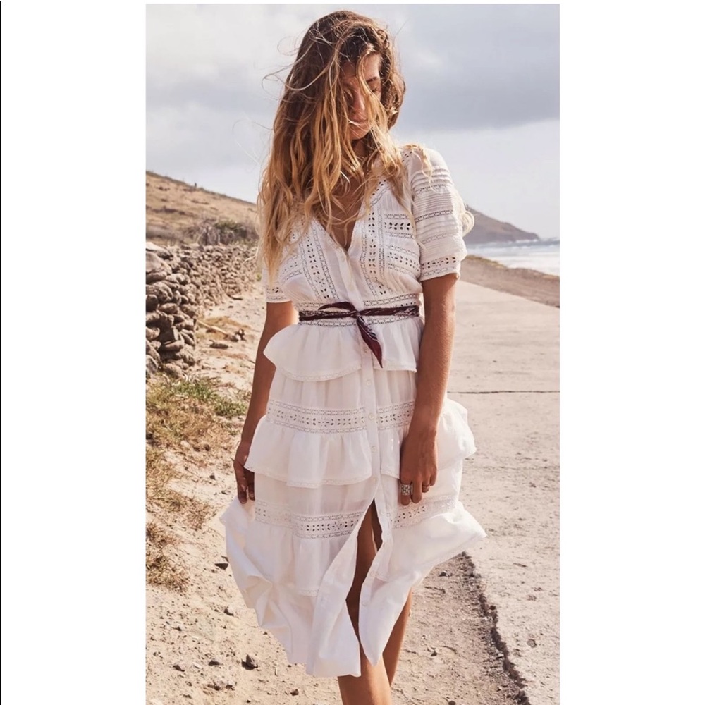 LoveShackFancy- Rebecca Eyelet Dress in White